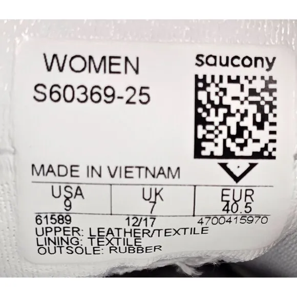 Saucony DXN Trainer Vintage White/Purple Women's Running Shoes Size 9