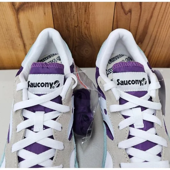 Saucony DXN Trainer Vintage White/Purple Women's Running Shoes Size 9