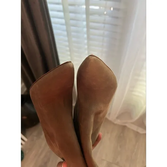 SCHUTZ Germana Tan Suede Leather Over the Knee Boots Size 7 Cocktail