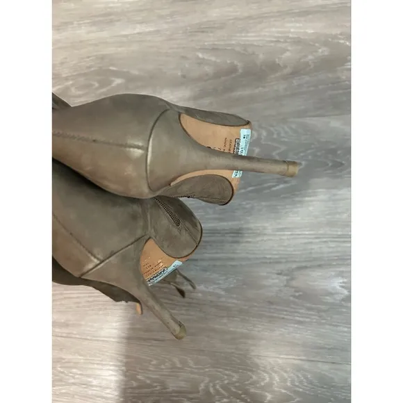 SCHUTZ Germana Tan Suede Leather Over the Knee Boots Size 7 Cocktail