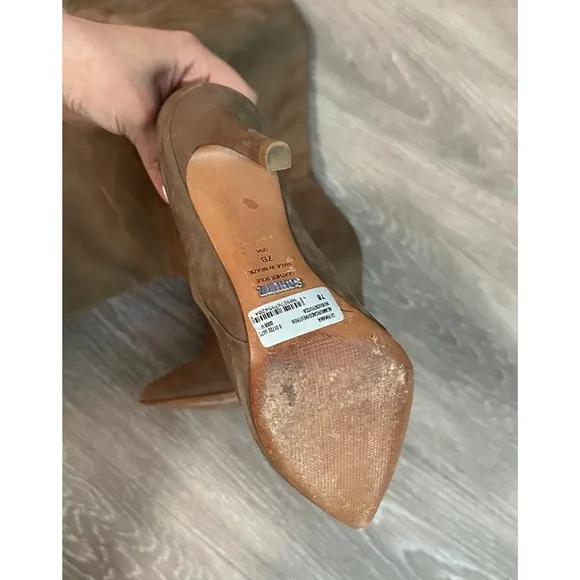 SCHUTZ Germana Tan Suede Leather Over the Knee Boots Size 7 Cocktail