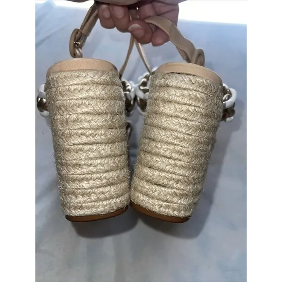 Schutz Juliet Platform Woven Leather &amp; Suede Sandals Heels Sz 10.5