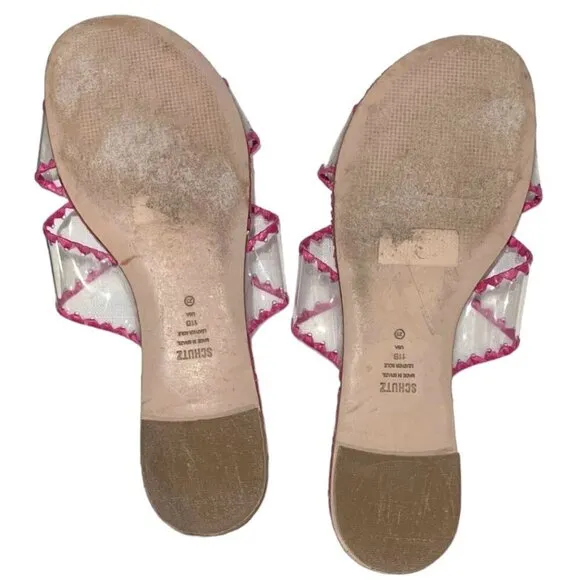 Schutz Pink Aya Sandals Size 11
