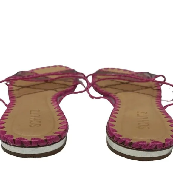 Schutz Pink Aya Sandals Size 11