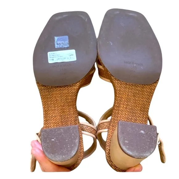 Schutz Raffia woven heel sandals worn one time- like new! Size 7.5 so cute