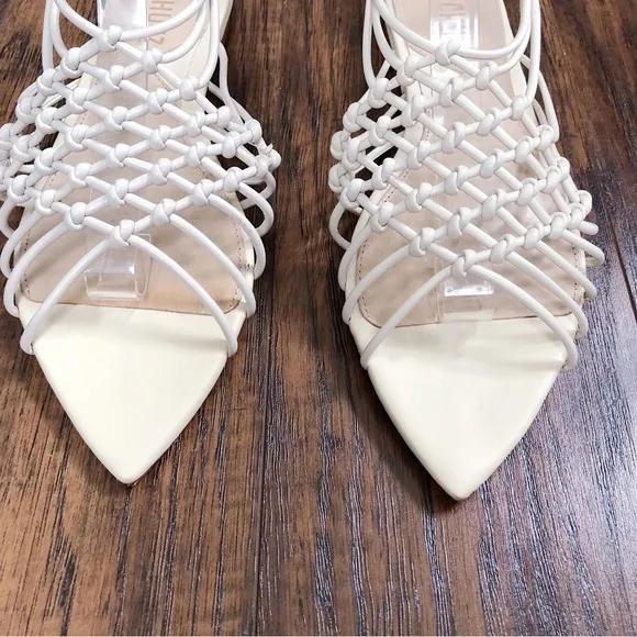 SCHUTZ • Tinah Woven Flat sandal Eggshell cream ecru braided leather Evereve