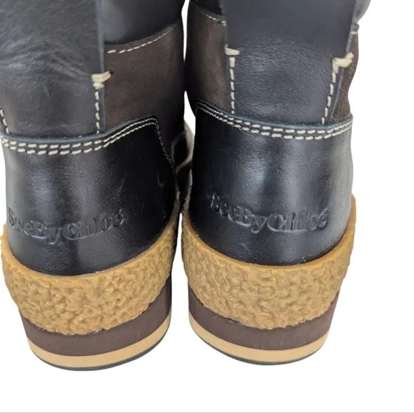 SEE BY CHLOE Brown Wedge Boots .. size 40/US 9.5