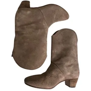 See By Chloe Heeled Suede Leather Mid Calf Boots Women’s Sz 36.5 Festival Boho