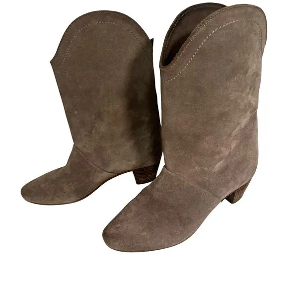 See By Chloe Heeled Suede Leather Mid Calf Boots Women’s Sz 36.5 Festival Boho