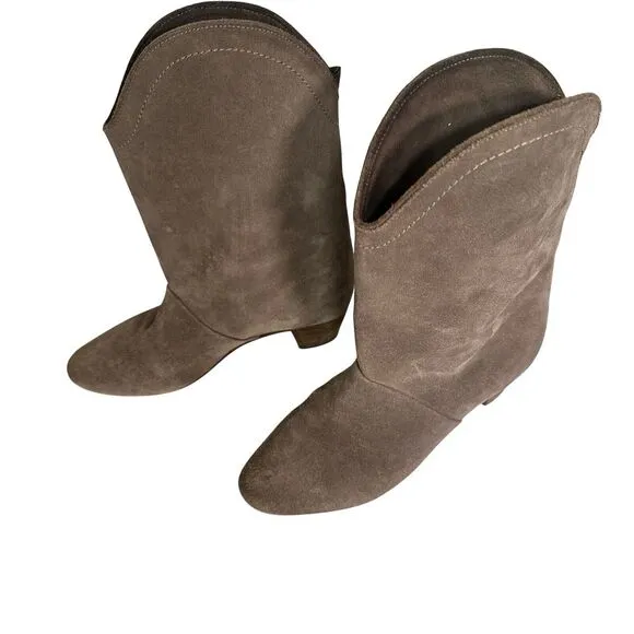 See By Chloe Heeled Suede Leather Mid Calf Boots Women’s Sz 36.5 Festival Boho