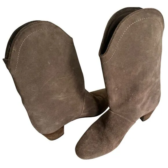See By Chloe Heeled Suede Leather Mid Calf Boots Women’s Sz 36.5 Festival Boho