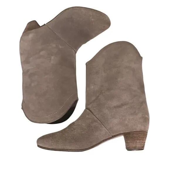 See By Chloe Heeled Suede Leather Mid Calf Boots Women’s Sz 36.5 Festival Boho