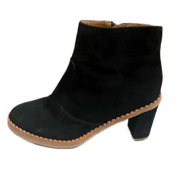 See by Chloe Women’s Stasya Black‎ Suede Scalloped Detail Booties- Size 9.5