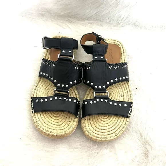 See by Chloe Yuna Espadrille Woven Studded Leather Sandals