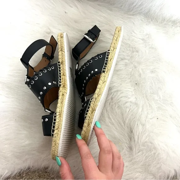 See by Chloe Yuna Espadrille Woven Studded Leather Sandals