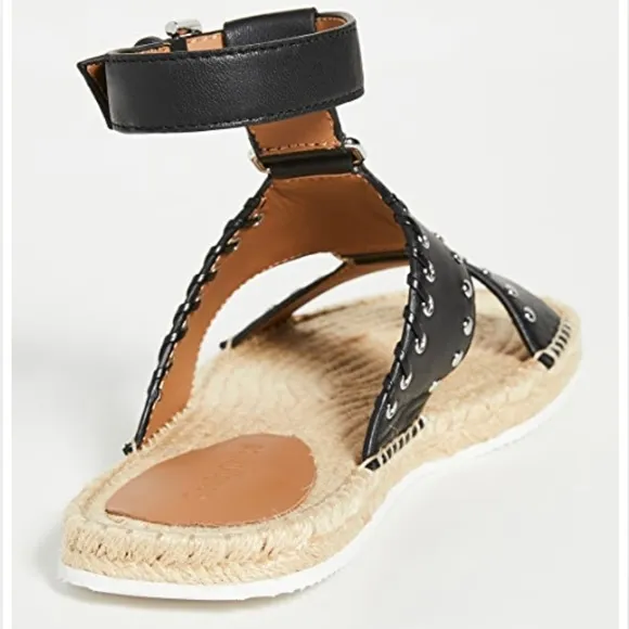 See by Chloe Yuna Espadrille Woven Studded Leather Sandals