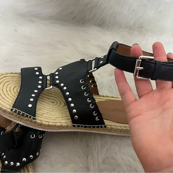 See by Chloe Yuna Espadrille Woven Studded Leather Sandals
