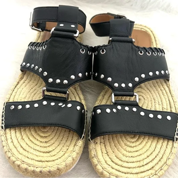 See by Chloe Yuna Espadrille Woven Studded Leather Sandals