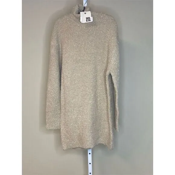 Ser.o.ya NWT Women's Charlie Turtleneck Sweater Dress in Beige Size XS
