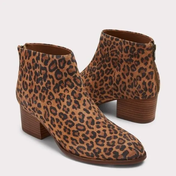 Seychelles Animal Leopard Print Block Heel Ankle Booties (NWT)