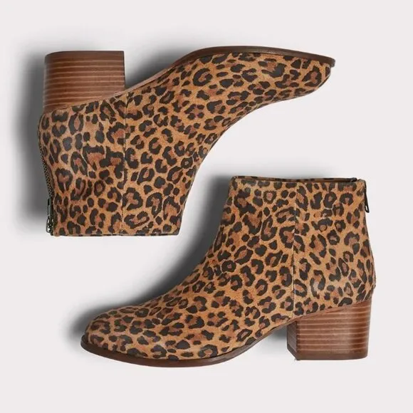 Seychelles Animal Leopard Print Block Heel Ankle Booties (NWT)