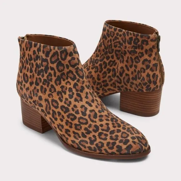 Seychelles Animal Leopard Print Block Heel Ankle Booties (NWT)
