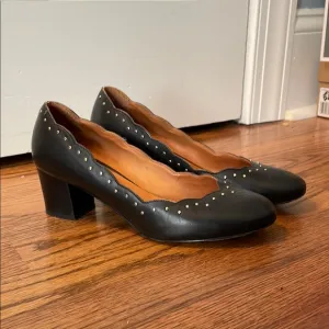 Sezane FLIRTY French Feminine CLASSIC elegant Black Leather Women's Pumps 38 💋