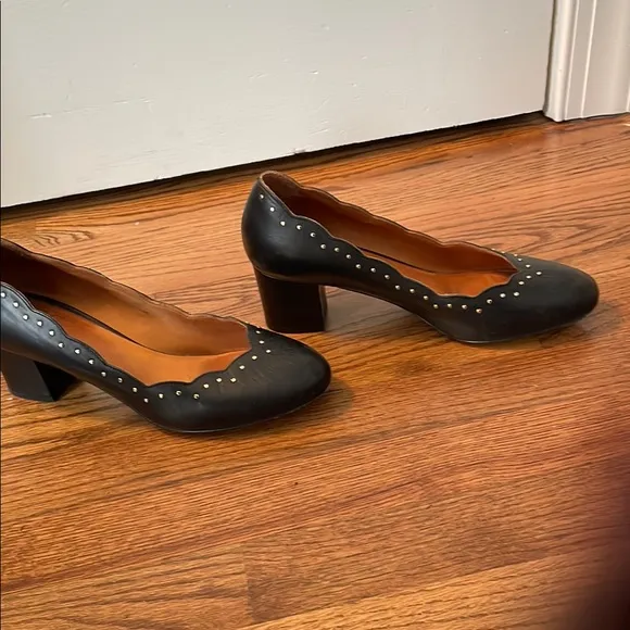 Sezane FLIRTY French Feminine CLASSIC elegant Black Leather Women's Pumps 38 💋
