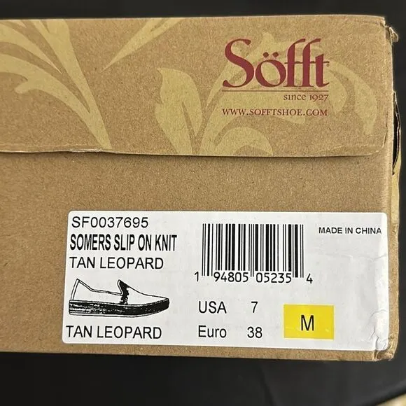Söfft Somers Slip-On Sneaker (Women) 7M Leopard Tan Knit
