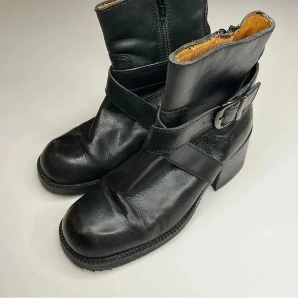 Shelleys London 90s Biker Boot Black Leather 6