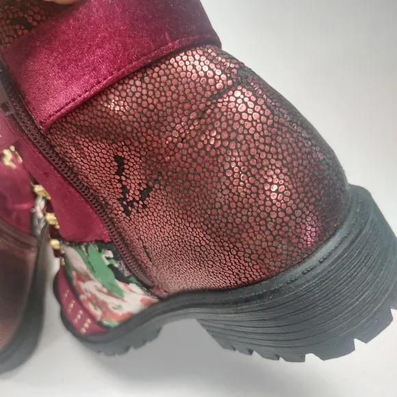 Shoe Republic Floral Design Multicolor Women's Ankle Boots Size 10M