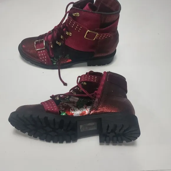 Shoe Republic Floral Design Multicolor Women's Ankle Boots Size 10M