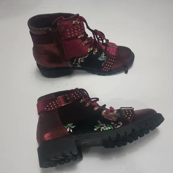 Shoe Republic Floral Design Multicolor Women's Ankle Boots Size 10M