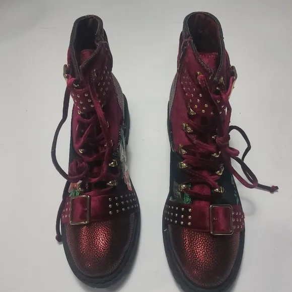 Shoe Republic Floral Design Multicolor Women's Ankle Boots Size 10M