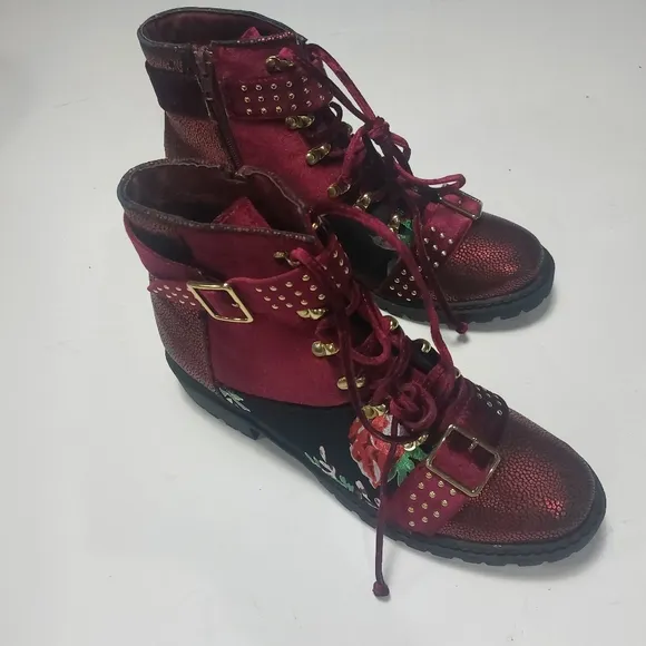 Shoe Republic Floral Design Multicolor Women's Ankle Boots Size 10M