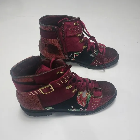 Shoe Republic Floral Design Multicolor Women's Ankle Boots Size 10M