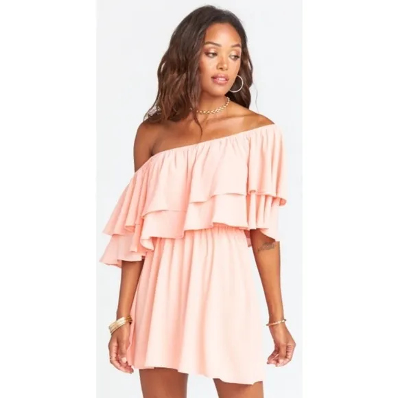 💕SHOW ME YOUR MUMU💕 Holly Dress Peach Pebble NWT