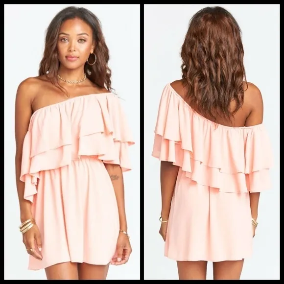 💕SHOW ME YOUR MUMU💕 Holly Dress Peach Pebble NWT