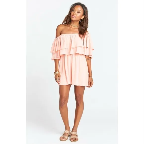 💕SHOW ME YOUR MUMU💕 Holly Dress Peach Pebble NWT