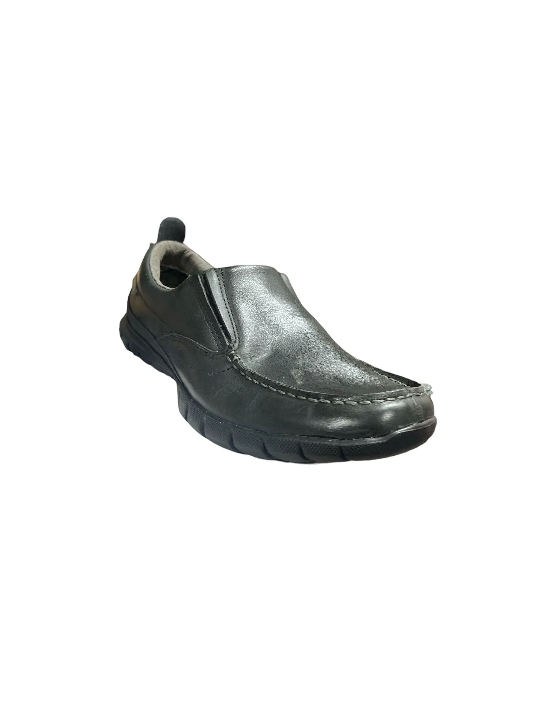 Shuttle Men's Slip On Black Leather Dress Shoe