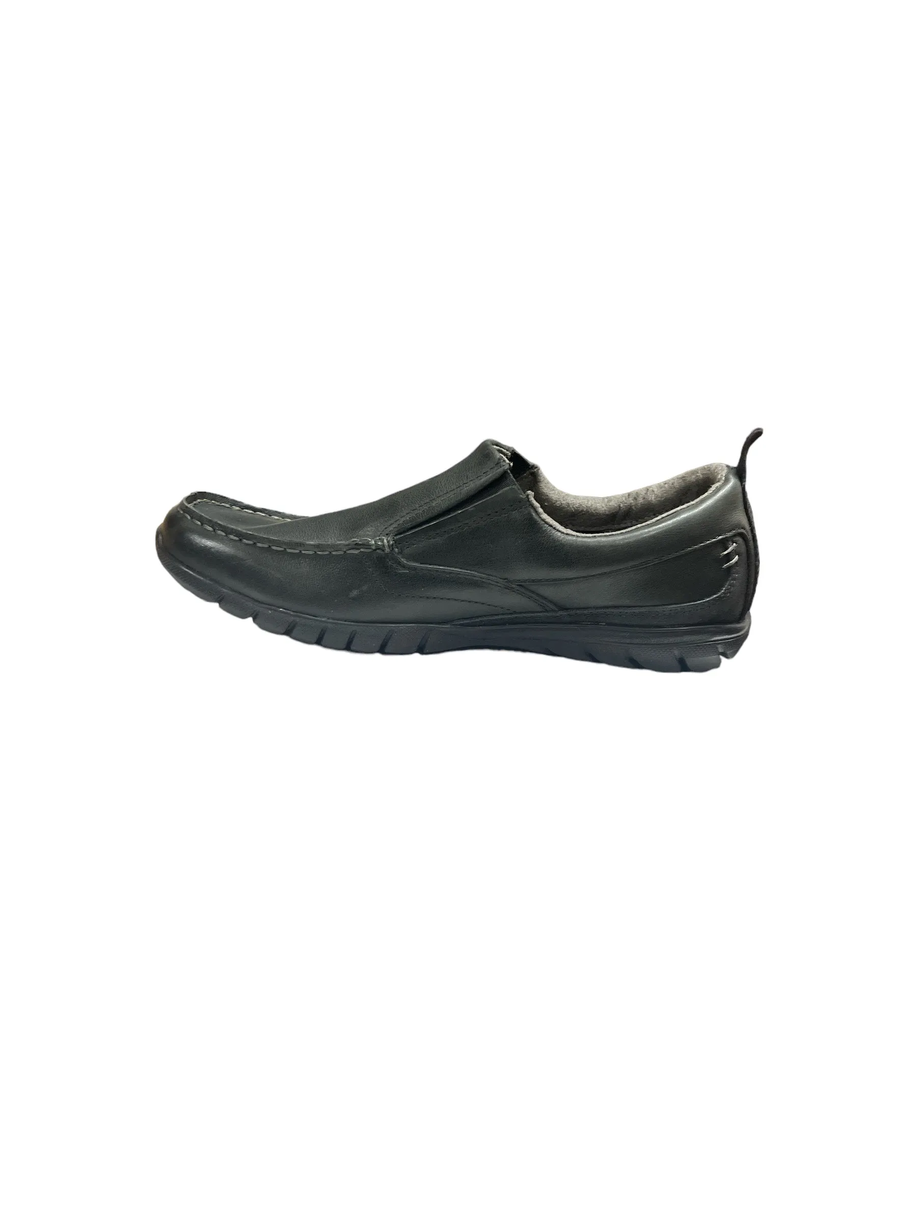 Shuttle Men's Slip On Black Leather Dress Shoe