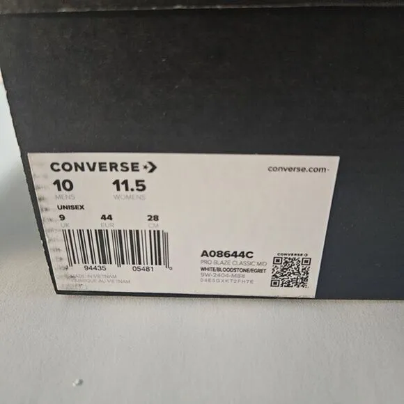 Size 10 Mens - Converse A08644C Pro Blaze Classic Mid White /New / Imperfect Box