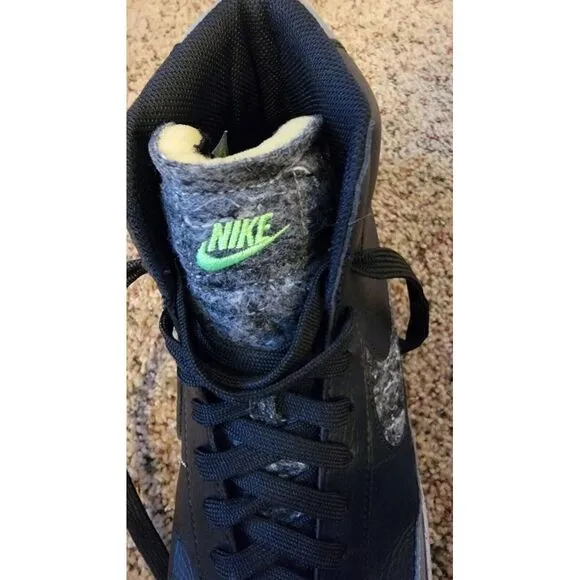 Size 13 - Nike Blazer '77 Vintage Mid Recycled Wool Pack - Black Electric Green