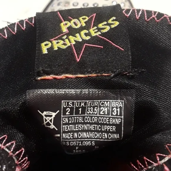 Size 2. Skechers hi-top twinkle toes sneakers shoes.