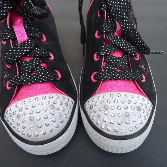 Size 2. Skechers hi-top twinkle toes sneakers shoes.