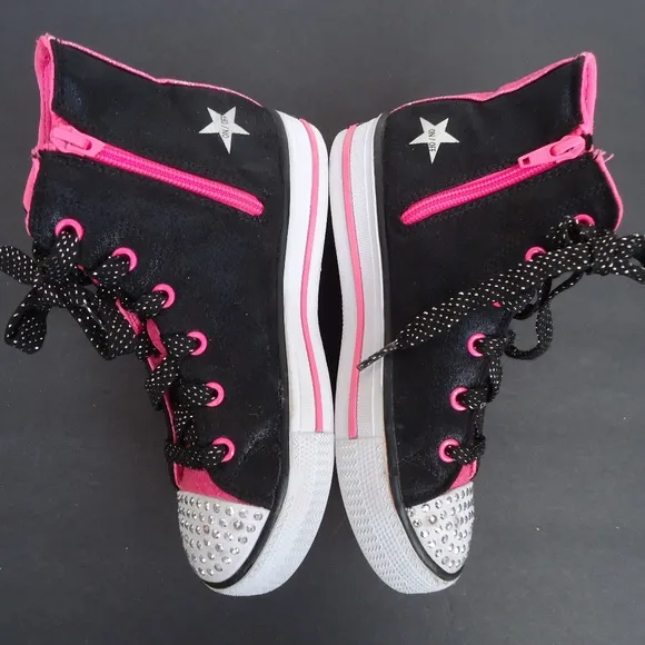 Size 2. Skechers hi-top twinkle toes sneakers shoes.