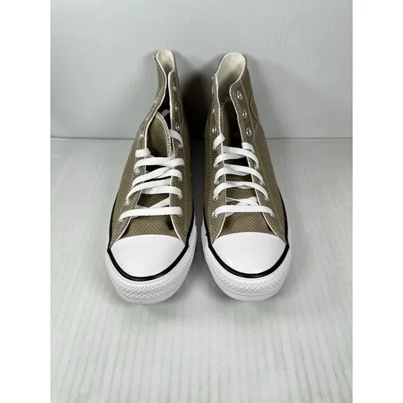 Size 8 Mens Converse CTAS Patch Hi Top Jacquard Sneaker Shoes Army Olive Green