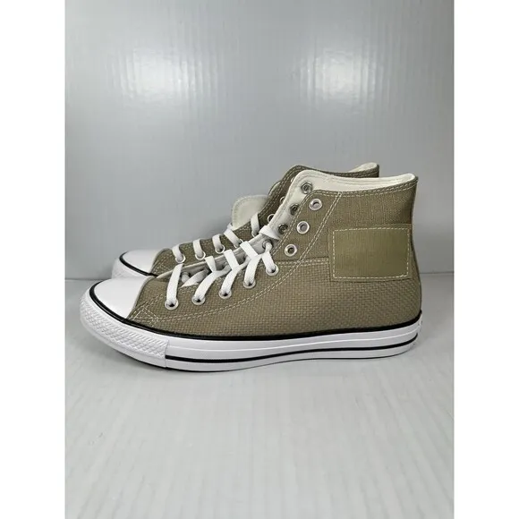 Size 8 Mens Converse CTAS Patch Hi Top Jacquard Sneaker Shoes Army Olive Green