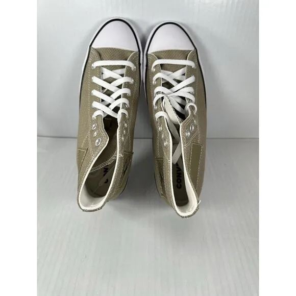 Size 8 Mens Converse CTAS Patch Hi Top Jacquard Sneaker Shoes Army Olive Green
