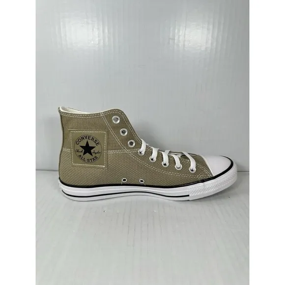 Size 8 Mens Converse CTAS Patch Hi Top Jacquard Sneaker Shoes Army Olive Green